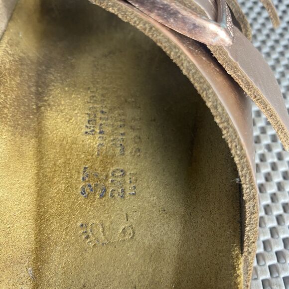 Birkenstock Arizona Sandals 37 L6 M4 Metallic Copper Buckle Made In Germany - Picture 12 of 15